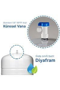 Su Arıtma Cihazı 8 Lt Çelik Tank -deposu Arıtma Tankı- Arıtma Cihazı Deposu ürün fotoğrafı