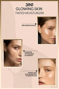3 in 1 Glowing Skin Tinted Moisturizer SPF 50 Işıltılı Aydınlatıcı Krem ürün fotoğrafı
