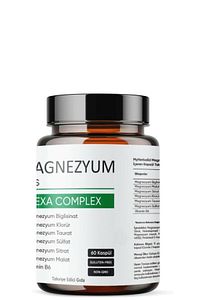 Magnezyum Plus, Hexa Complex | 60 Kapsül | Magnezyum,biglisinat,klorür,taurat,sülfat,sitrat,m ürün fotoğrafı