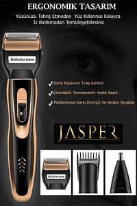 Jpr-2020 3 Başlıklı Özel Seri Titanyum Pro Edition Saç Sakal Burun Kılı Alma Tıraş Makinesi ürün fotoğrafı