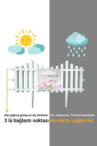 Dekoratif Bahçe Çiti Bordür Kırılmaz Plastik Çit 59 Cm Tek Peyzaj Koruma Panel Beyaz ürün fotoğrafı