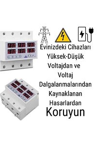 Trifaze Gerilim Ve Akım Koruma Rölesi Yüksek Alçak Voltaj Akım Koruyucu Röle 63a ürün fotoğrafı