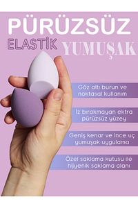 Süngeri Kutulu Sünger Seti, Fondöten, Kapatıcı, Pudra Uygulama 4'lü Set ürün fotoğrafı