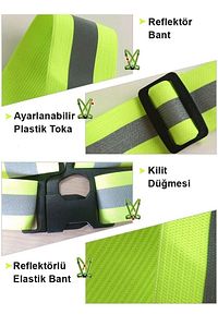 Reflektörlü Yelek - Motosiklet, Bisiklet Ve Scooter Gece Görüş (Yeni Yasaya Uygun) ürün fotoğrafı