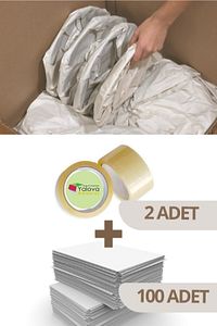2 Adet Koli Bantı+100 Adet Tabak Bardak Ambalajlama Taşınma Paketleme Kağıdı ürün fotoğrafı