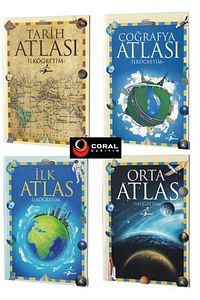 İlköğretim Atlas Seti / Coğrafya, Tarih, Orta ve İlk Atlas 4 Kitap Set ürün fotoğrafı