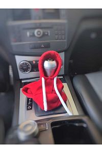 Elitotofiltre Vites Kılıfı Uyumlu Kapşonlu Sweatshirt Geçirmeli Vites Topuzu Kılıfı Kırmızı ürün fotoğrafı