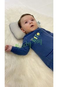 Bebek Kafa Yastığı Bej Bebek Kafa Yastığı, Düz Kafa Yastık, Bebek Yastığı, Organik Pamuk Kumaş ürün fotoğrafı