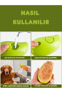 Buharlı Kedi & Köpek Yıkama Fırçası Tarağı Yumuşak Silikon ürün fotoğrafı