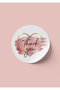 Kuşe Sticker Paketleme & Kargo Etiketi Thank You- Kalp ürün fotoğrafı