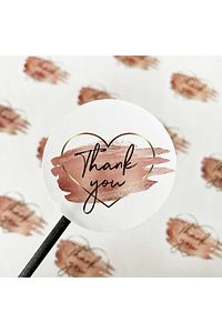 Kuşe Sticker Paketleme & Kargo Etiketi Thank You- Kalp ürün fotoğrafı