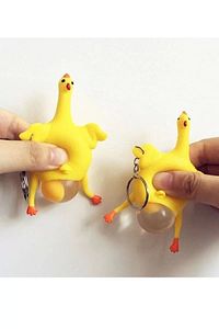 Squishy Yumurtlayan Tavuk Anahtarlık Çanta Ve Cüzdan Süsü Hediyelik Popit ürün fotoğrafı