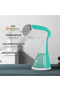 Elite 2si 1 Arada Portatif Buharlı Kırışık Giderici Dikey Ütü 1500w Turkuaz ürün fotoğrafı
