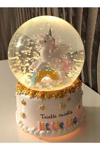 Unicorn Temalı Kar Küresi Rengarenk Işıklı Ve Müzikli Kar Küresi ürün fotoğrafı
