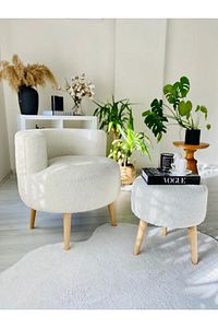Çay Seti Tekli Koltuk Berjer Ve Puf Takımı (salon, Balkon, Ofis) 2 Li Takım ürün fotoğrafı
