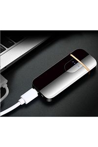 Kişiye Özel PARMAK IZİ DOKUNMATİK ÇAKMAK USB ŞARJ ANTİ-RÜZGAR ELEKTRONİK ÇAKMAK ürün fotoğrafı