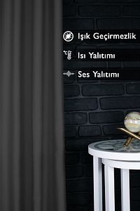 Blackout Işık Geçirmez Fon Perde V-14 Füme Pilesiz Ekstraforlu Karartma Güneşlik (ENXBOY) ürün fotoğrafı