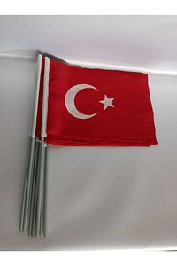 Türk Bayrağı 20x30 Alpaka Kumaş Sopalı (20Lİ) ürün fotoğrafı