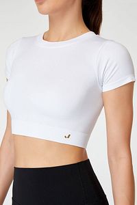 Captiva Yumuşak Dokulu & Esnek Crop Top Beyaz ürün fotoğrafı
