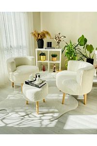 Çay Seti Ikili Koltuk Berjer Ve Puf Takımı (salon, Balkon, Ofis) 3 Lü Takım ürün fotoğrafı