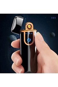 Kişiye Özel PARMAK IZİ DOKUNMATİK ÇAKMAK USB ŞARJ ANTİ-RÜZGAR ELEKTRONİK ÇAKMAK ürün fotoğrafı