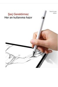 Android ve İos Uyumlu Dokunmatik Kalem 2 in 1 Kalem Tüm Telefon ve Tabletlerle Uyumlu Stylus Kalem ürün fotoğrafı