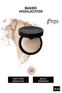 Baked Highlighter Işıltılı Fırınlanmış Toz Aydınlatıcı - 01 Moonlight ürün fotoğrafı