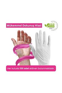 Reflex Winlyex Tek Kullanımlık Pudrasız Beyaz S Beden Eldiven 100’lü ürün fotoğrafı