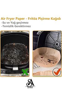 Philips Airfryer Xiaomi Uyumlu Hava Fritözü Hava Firitözü Philips Yağsız Fritöz Pişirme Kağıdı 50'li ürün fotoğrafı