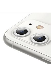 Iphone 11/12/12 Mini Uyumlu Alüminyum Alaşım Tempered Glass Kamera Lens Koruyucu(2'li Set) Gümüş ürün fotoğrafı
