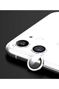 Iphone 11/12/12 Mini Uyumlu Alüminyum Alaşım Tempered Glass Kamera Lens Koruyucu(2'li Set) Gümüş ürün fotoğrafı