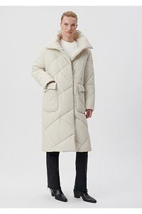 Premium Bej Uzun Parka Loose Fit / Bol Rahat Kesim 1110245-70080 ürün fotoğrafı
