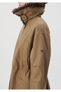 Premium Suni Kürk Yaka Haki Parka Loose Fit / Bol Rahat Kesim 1110211-71298 ürün fotoğrafı