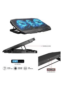 Ad-rc4 Mavi Ledli 15-17 Inç 4 Fanlı Kontrol Panelli Pro Notebook Laptop Soğutucu Stand ürün fotoğrafı