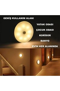 Hareket Sensörlü Usb Şarjlı Beyaz Led Işık Lamba (SENSÖRLÜ) ürün fotoğrafı