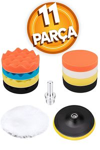 Oto Araç Araba Pasta Cila Polisaj Süngeri Keçesi Pedi 115 Mm Parlatıcı Parlatma Seti 11 Parça ürün fotoğrafı