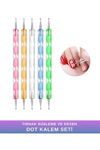 Nail Art Tırnak Süsleme Desen Dot Kalem Seti 5li ürün fotoğrafı