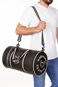 Trend Silindir Sporcu Çantası Siyah Omuz Askılı Fitness Sp ürün fotoğrafı