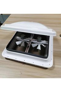 12v 42x42 Cm Içeri-dışarı Iki Yönlü Fan Güçlü Çift Pervane Sineklikli Işıksız Karavan Tavan Heki ürün fotoğrafı