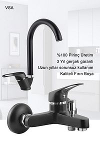 Siyah Robot Yağmurlama Duş Seti Mix Siyah Banyo Lavabo Bataryası Seti ürün fotoğrafı