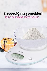Ölçüm Geniş Led Ekranlı Dokunmatik Dijital Hassas 1gr-7kg Mutfak Tartısı Terazisi ürün fotoğrafı