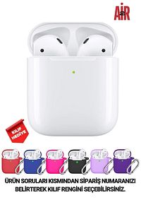 Beyaz 2.nesil Ios Android Uyumlu Kablosuz Bluetooth Kulaklık Karışık Renk Kılıf Hediyeli Plus ürün fotoğrafı