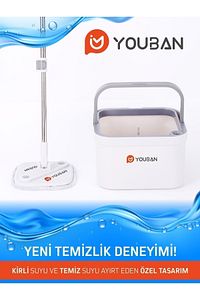 Temiz Su Ile Kirli Suyu Ayıran Otomatik Temizlik Seti Pro +1 Yedek Mop Bezli ürün fotoğrafı
