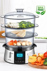 Cookfit Dijital Ekranlı 120 Dakika Zaman Ayarlı 10 Litre Dijital Buharlı Pişirici ürün fotoğrafı