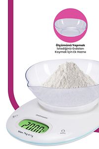 Ölçüm Geniş Led Ekranlı Dokunmatik Dijital Hassas 1gr-7kg Mutfak Tartısı Terazisi ürün fotoğrafı