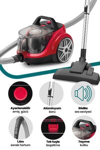Arena Sessiz 2.5 Litre Kapasiteli Hız Ve Emiş Güç Ayarlı Filtreli Toz Torbasız Elektrikli Süpürge ürün fotoğrafı