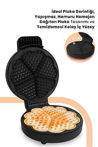 Goldy Rose Gold 1000 Watt Taşmayı Önleyen Derin Plakalı Waffle Makinesi ürün fotoğrafı