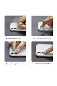 Iphone 11/12/12 Mini Uyumlu Alüminyum Alaşım Tempered Glass Kamera Lens Koruyucu(2'li Set) Gümüş ürün fotoğrafı