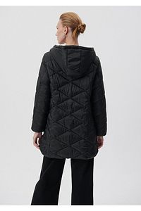 Kapüşonlu Kapitone Siyah Parka Slim Fit / Dar Kesim 110505-29726 ürün fotoğrafı