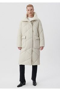 Premium Bej Uzun Parka Loose Fit / Bol Rahat Kesim 1110245-70080 ürün fotoğrafı